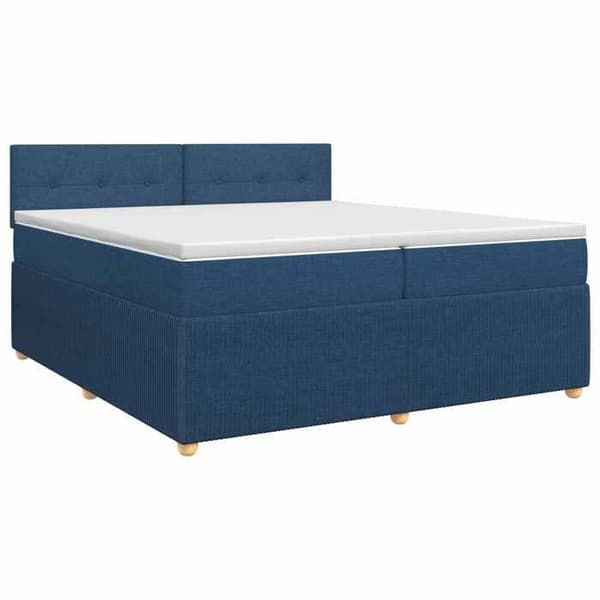 Maison Exclusive - Boxspring-sänky sinisellä patjalla 200 x 200 cm Kangas Blå
