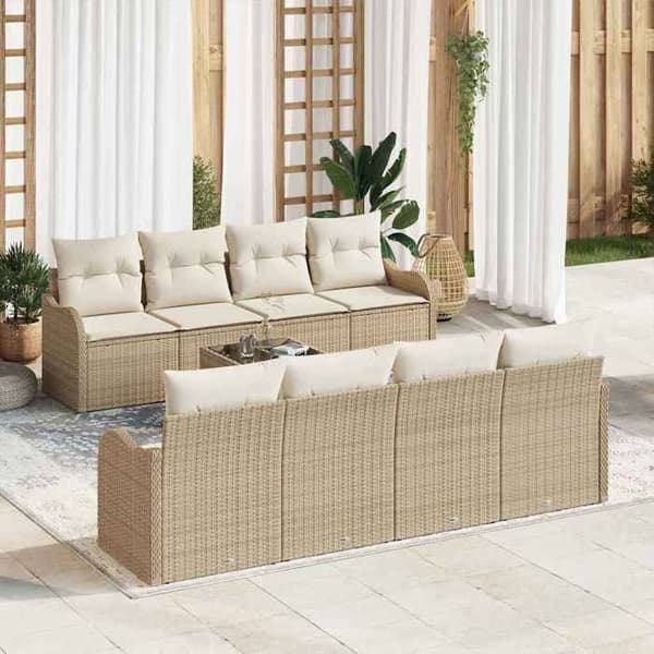 Maison Exclusive - Beige puutarhakalustesarja 55 x 55 x 37 cm polyrottinkia
