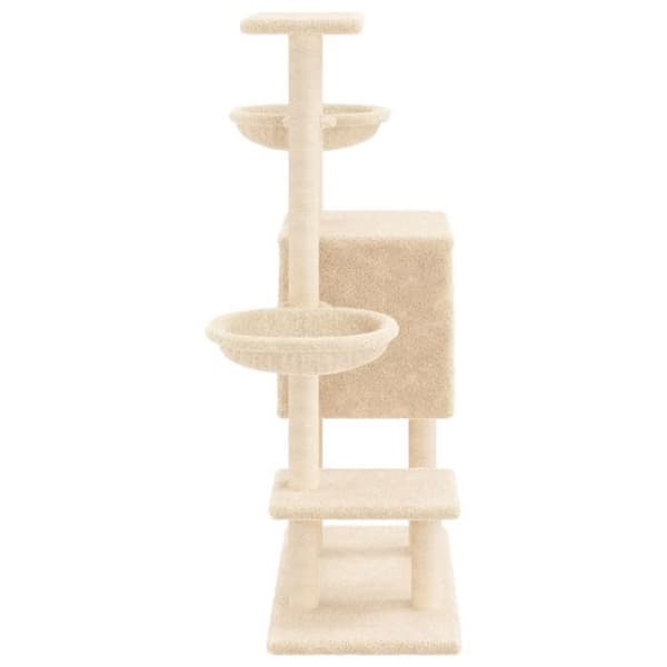 Maison Exclusive - Kissanpuu, jossa on kreppikuituinen raapimispuu, 117 cm Grädde