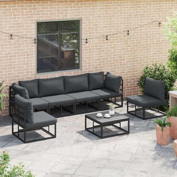 Maison Exclusive - Sæt af 6 pc have-sofaer Sort Aluminium Svart
