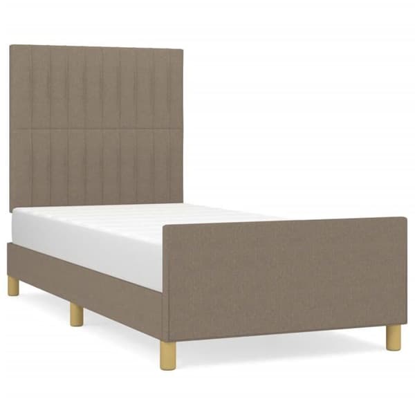 Sengestel - EKSKLUSIV HUS - 90x200 cm - Taupe - Polyesterstof - Justerbar hovedgærde Mol