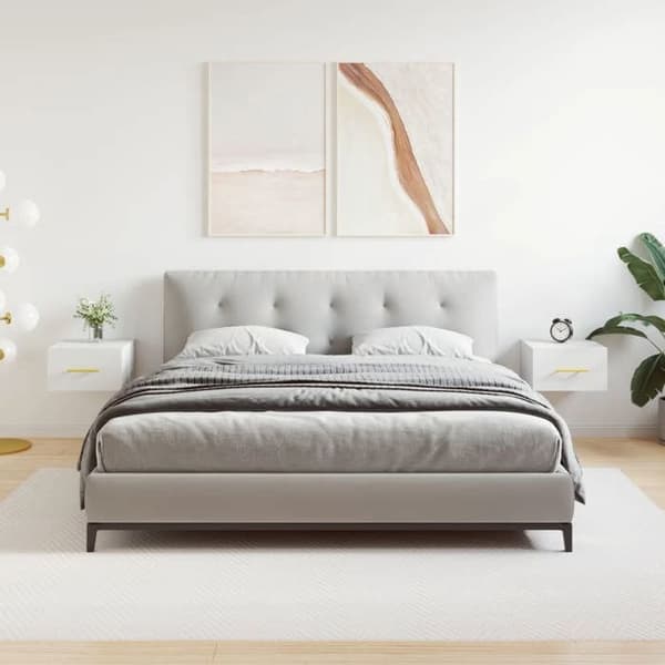 Väggmonterad sängbord - Exklusivt Hem - Set om 2 - Vit - 35 x 35 x 20 cm Vit