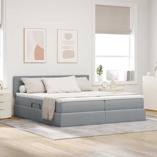 Maison Exclusive - Opbevaringsseng Lys Grå 180 x 200 cm Syntetisk Læder Ljusgrått