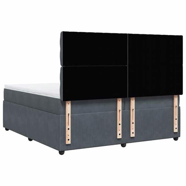 Maison Exclusive - Sänkylaatikko ja harmaa samettimatrassi 200x200cm
