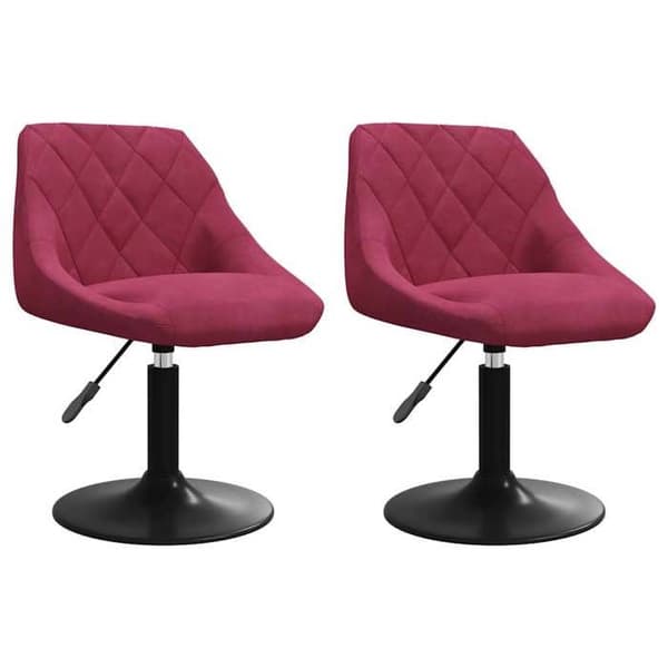 Maison Exclusive - Spisebordsstole med drejefunktion sæt af 2 bordeaux velour