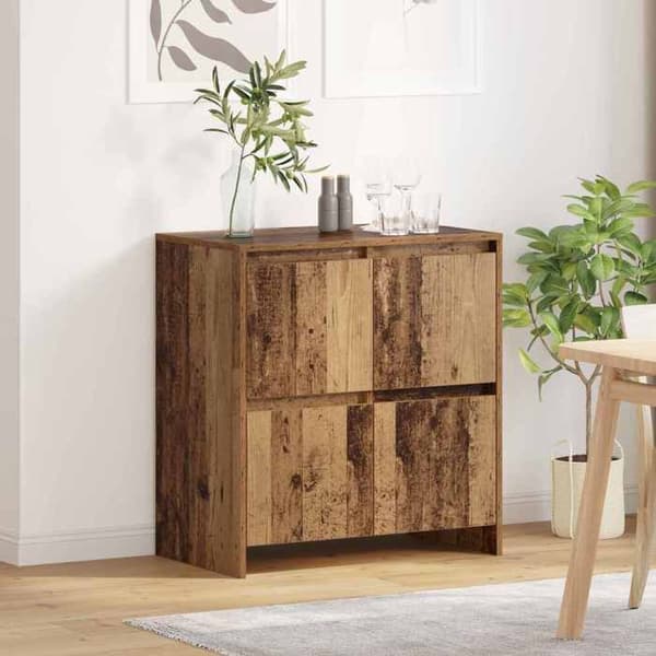 Buffet - EKSKLUSIVT HUS - 70 x 41 x 75 cm - Brun - Ingeniørtræ - 4 døre