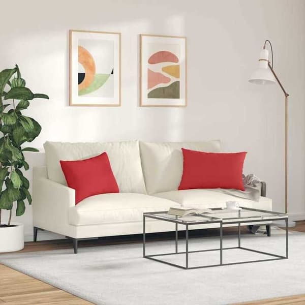 Soffkuddar - EXKLUSIVT HEM - 60 x 40 cm - Röd - Dragkedjefodral - Polyesterfyllning Röd