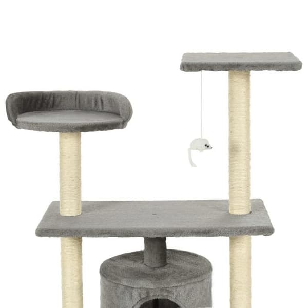 Kattträd - Exklusivt hus - Grå - 95 cm - Sisal klösträ grå