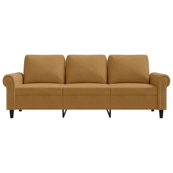 Maison Exclusive - 3-sitssoffa Brun 180 cm Sammet