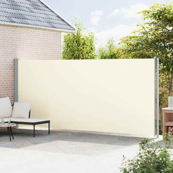 Maison Exclusive - Utdragbart sidotak för patio 200x614 cm Kräm