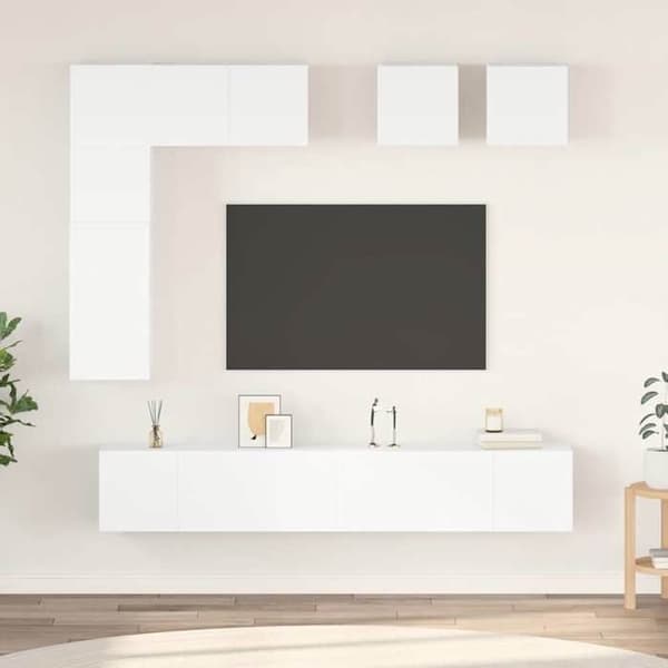 Maison Exclusive - 8 dele TV-møbel sæt Hvid Ingeniørtræ
