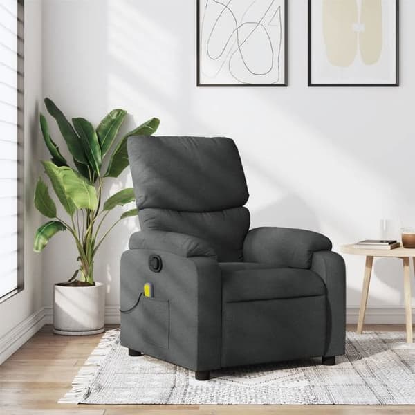 Fåtöljer & Relaxfåtöljer - MAISON EXCLUSIVE - Recliner - Mörkgrå - Tyg - 6 punkter massage Mörkgrå