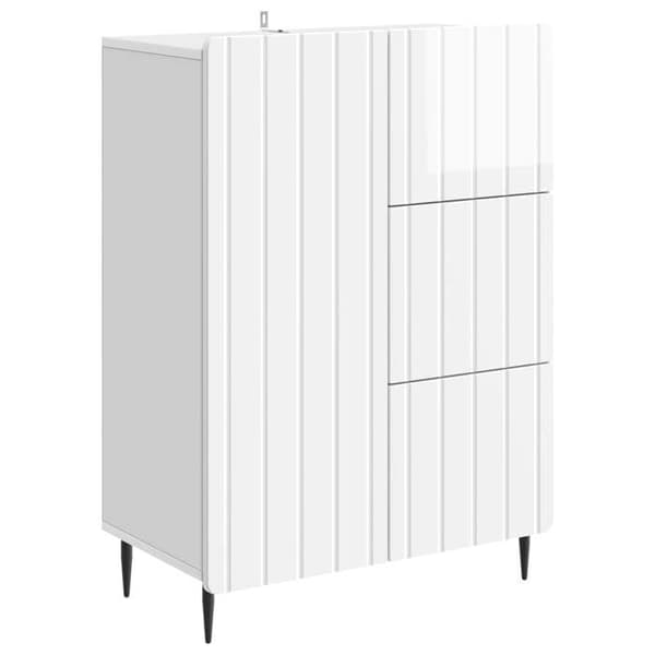 Maison Exclusive - Buffé Vit glänsande 66 x 34,5 x 91,5 cm Ingenjörsträ