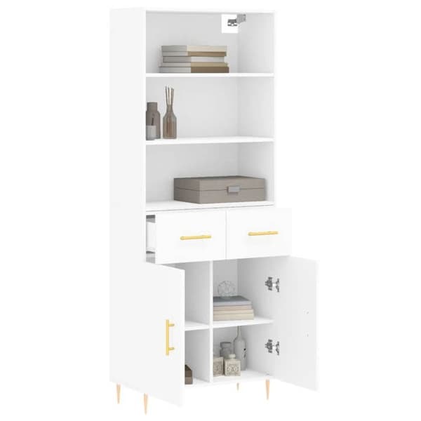 Maison Exclusive - Buffé hög Vit 69,5x34x180 cm Ingenjörsträ Vit
