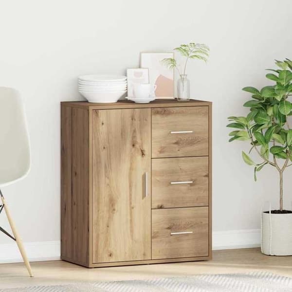 Buffé - EXKLUSIVT HUS - 60 x 31 x 70 cm - Ingenjörsträ - Ek - Dörr och låda Ek