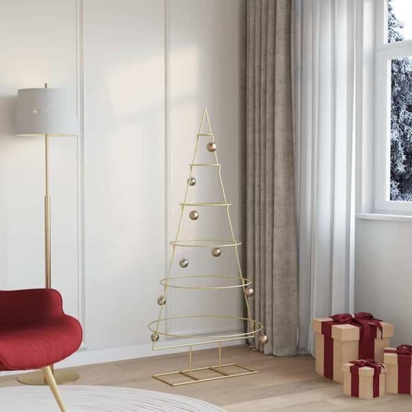 Maison Exclusive - Julgran i metall Guld 148 cm Pulverlackerad stål