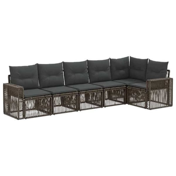Maison Exclusive - 6-delt have-sofa sæt i grå og mørkegrå polyrotin