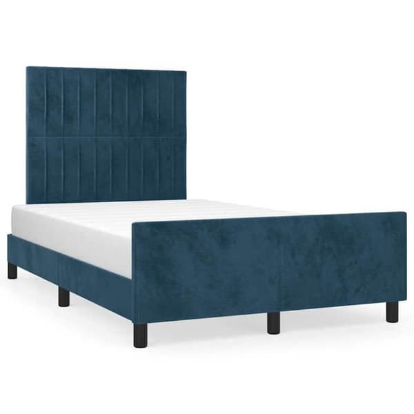 Maison Exclusive - Sängram utan madrass mörkblå 120x200 cm sammet
