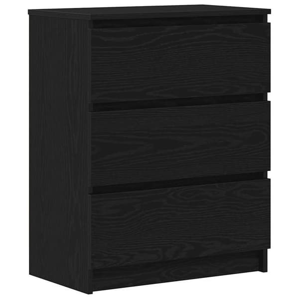 Maison Exclusive - Buffet i sort egetræ 60x35x76 cm ingeniørtræ