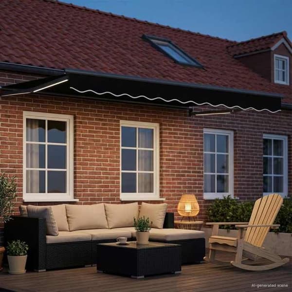 Maison Exclusive - Elektrisk utdragbar markis Svart 3 x 2,5 m