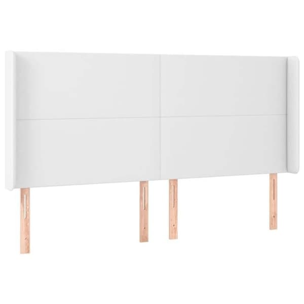 Maison Exclusive - LED Hovedgærde Hvid 183x16x118/128 cm Simililæder