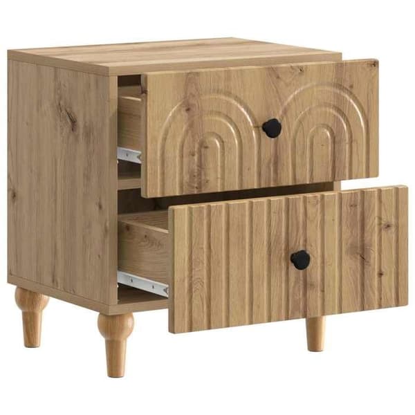 Natskab - EKSKLUSIV HUS - Håndlavet egetræsskuffe - 2 skuffer - Spånplader - 43 x 34,5 x 48 cm