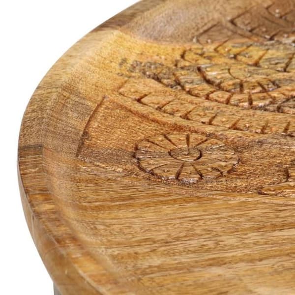 Maison Exclusive - Runde sideborde 2 stk Solid mangotræ og stål brun