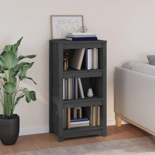 Maison Exclusive - Harmaa Kirjasto 50x35x97 cm Massiivipuu Grå
