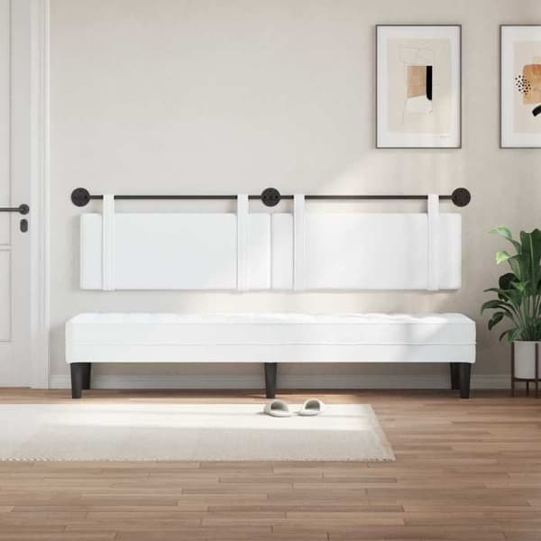 Maison Exclusive - Hängande sänggavel Vit Tyg