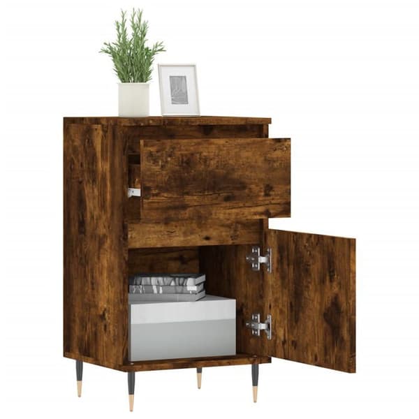 Maison Exclusive - Buffeter 2 stk røgfyldt eg 40x35x70 cm ingeniørtræ