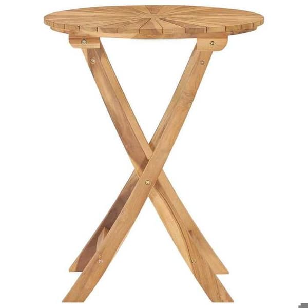 Maison Exclusive - Sammenklappeligt havebord Ø 60 cm Solid teaktræ