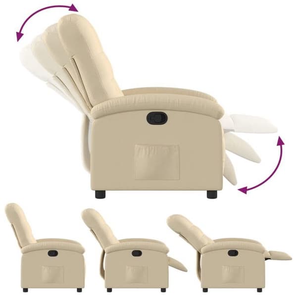Maison Exclusive - Recliner Fåtölj Creme Tyg
