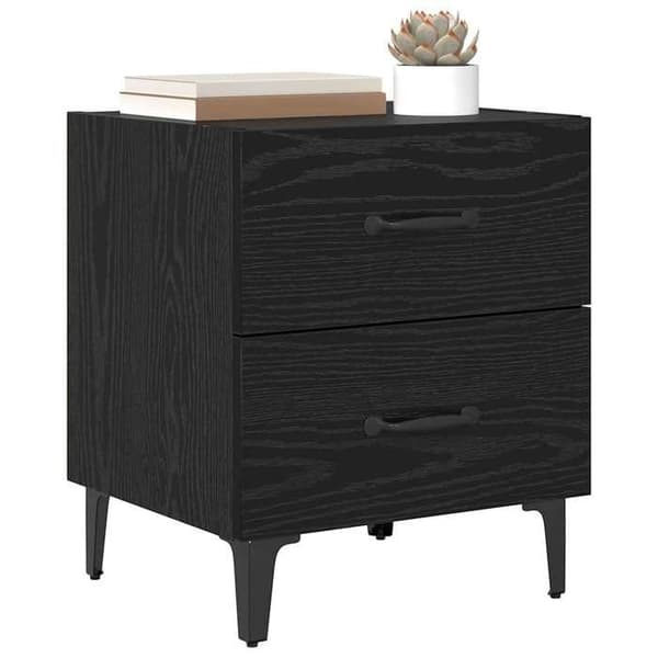 Maison Exclusive - Sengeskab Sort eg 40 x 35 x 47,5 cm Ingeniørtræ