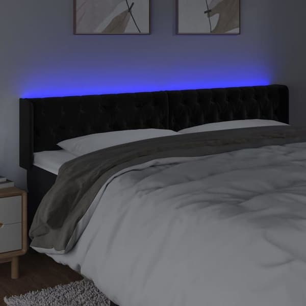 Maison Exclusive - LED-päätymustalla 203x16x78/88 cm sametti Svart