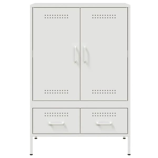 Maison Exclusive - Vit hög buffé 68x39x101,5 cm stål
