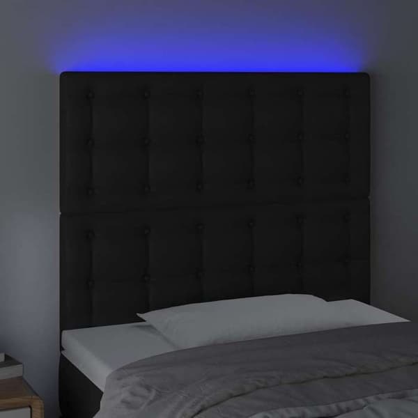Maison Exclusive - LED Hovedgærde Sort 80x5x118/128 cm Simili-læder Svart