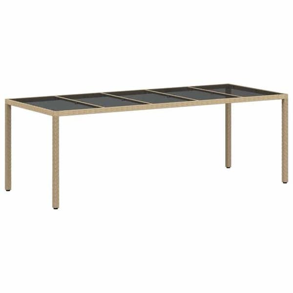 Havemøbler - EKSKLUSIVT HUS - 9 dele - Beige - Poly rattan - Tempereret glasplade beige