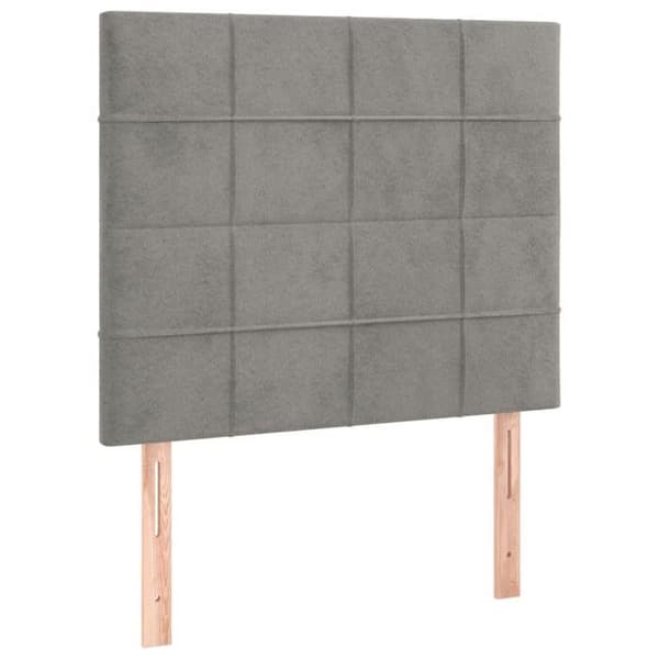 Maison Exclusive - Sängbotten av ribbor och ljusgrå madrass 90x190 cm Sammet