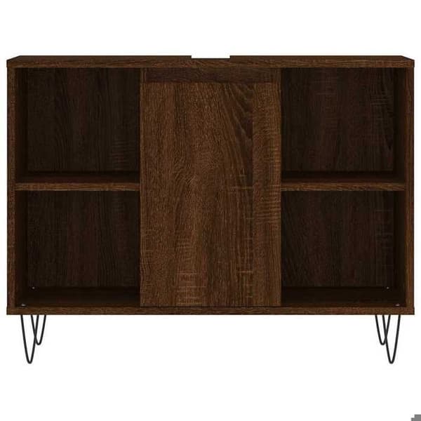 Maison Exclusive - Badeværelsesskab i brunt egetræ 80x33x60cm ingeniørtræ