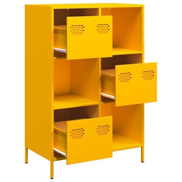 Maison Exclusive - Buffet høj gul sennep 68x39x103,5 cm stål