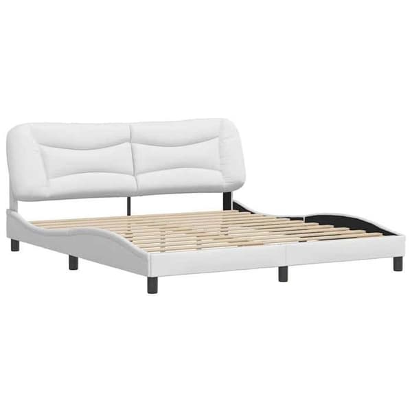 Maison Exclusive - Sengestel uden madras Hvar hvid 180x200 cm kunstlæder Vit
