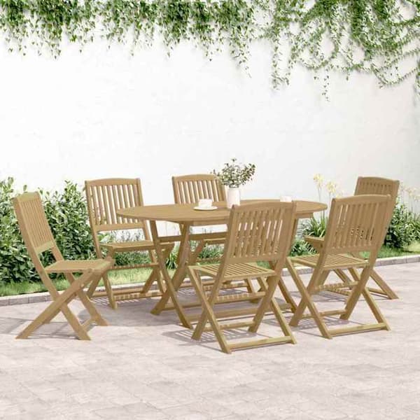 Maison Exclusive - Fällbara stolar set om 6 48,5x57x90 cm i massiv akaciaträ