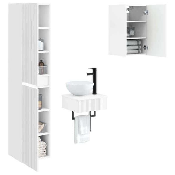 Maison Exclusive - 3-delars badrumsinredning i blankt vitt