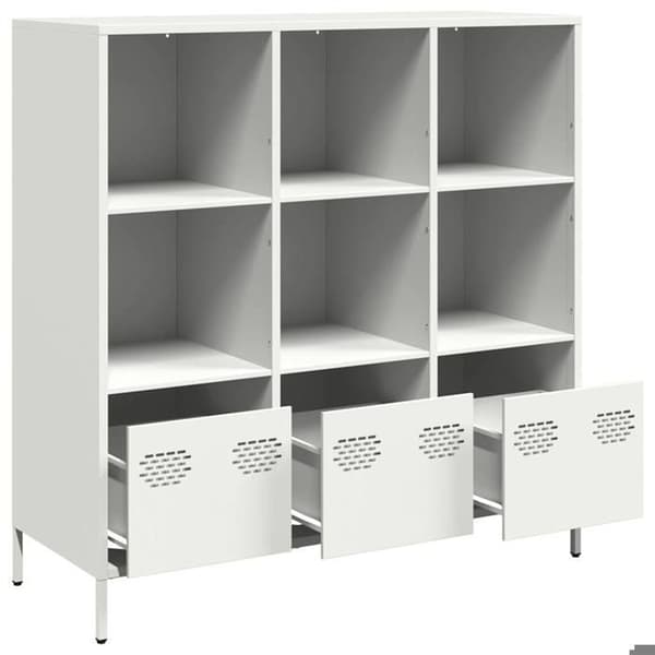 Maison Exclusive - Hvid høj buffet 101,5x39x103,5 cm stål