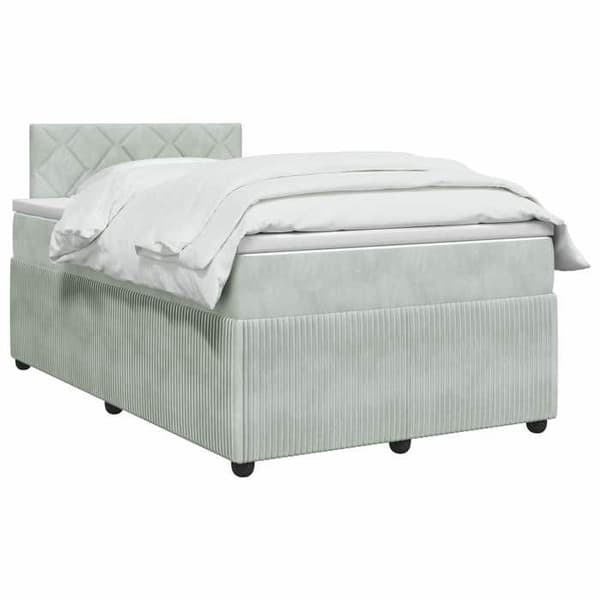 Maison Exclusive - Sängbox med madrass Ljusgrå 120 x 190 cm Sammet