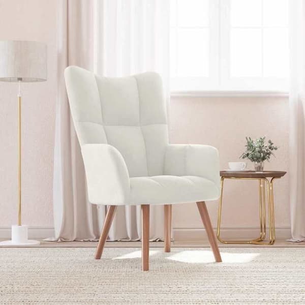 Maison Exclusive - Hvid creme Velour afslapningsstol
