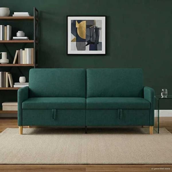 Maison Exclusive - Soffa med förvaring Mörkgrön 192 x 78 x 87 cm Polyester