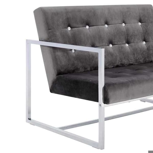 Maison Exclusive - 2-sits soffa med armstöd i mörkgrå krom och sammet