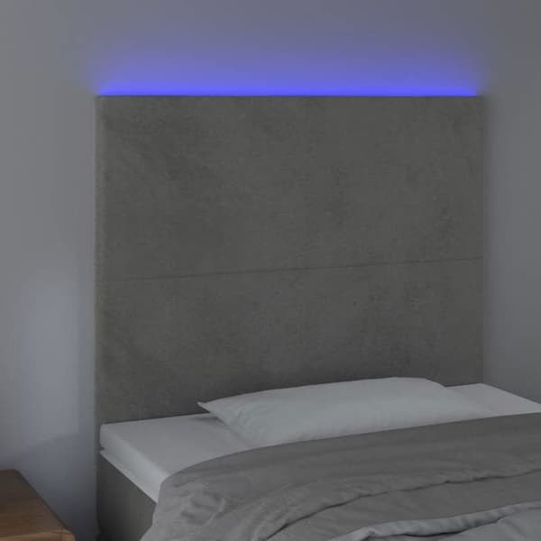 Maison Exclusive - LED-päätyharso Vaaleanharmaa 100x5x118/128 cm Sametti ljusgrått