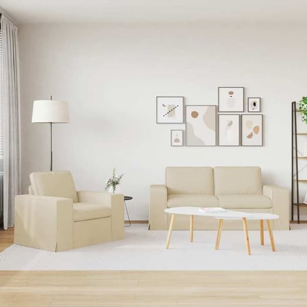 Maison Exclusive - Sæt af 2 sofaer i cremefarvet stof